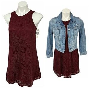 Lot of 2 Speechless Dress Denim Jacket Combo Size Small Lace Red
